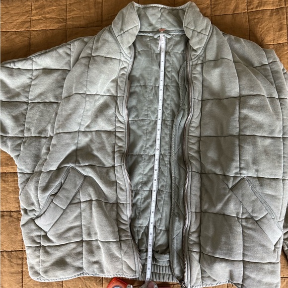 Dolman Quilted Knit Jacket by Free People, Medium, Olive Green - Picture 9 of 12